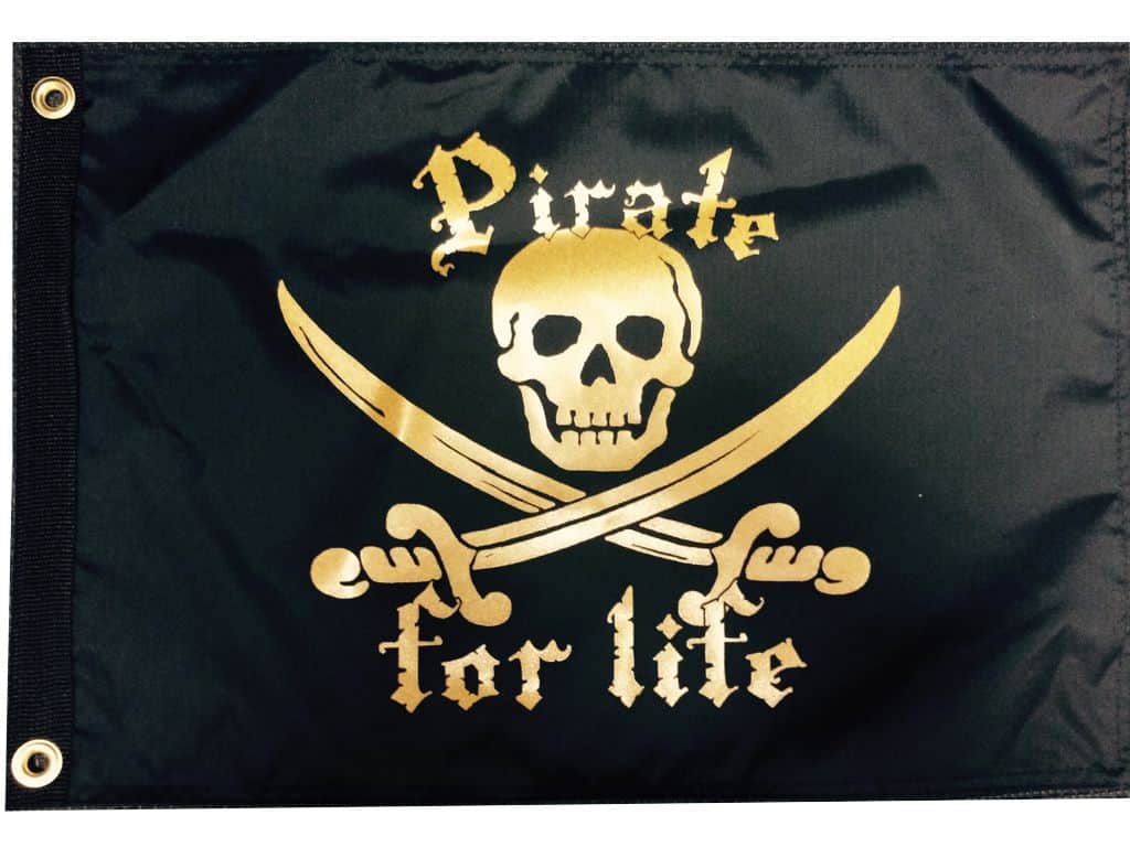 Flappin Flag Pirate For Life Gold Flag