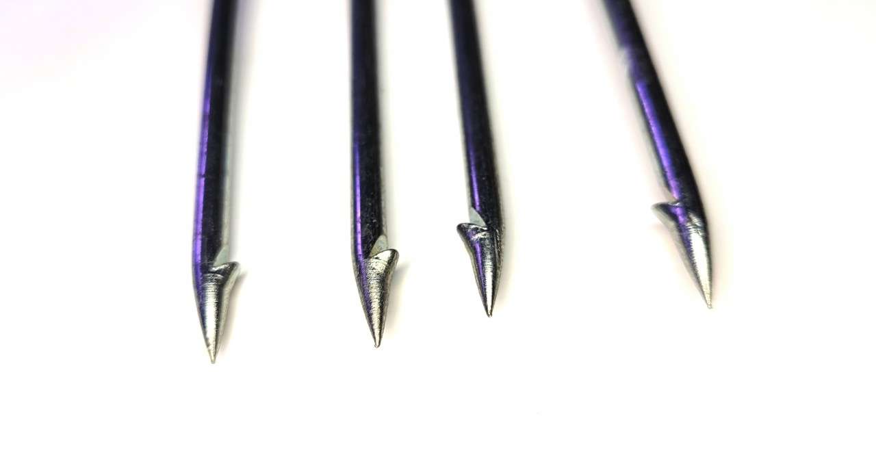 4-Prong Flat Zinc Plated Trident Speartip