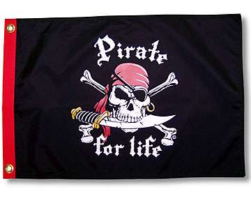 Pirate For Life Flag
