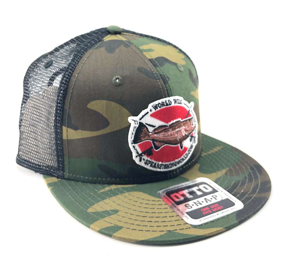 Spearfishing World Snapback Hat Camo
