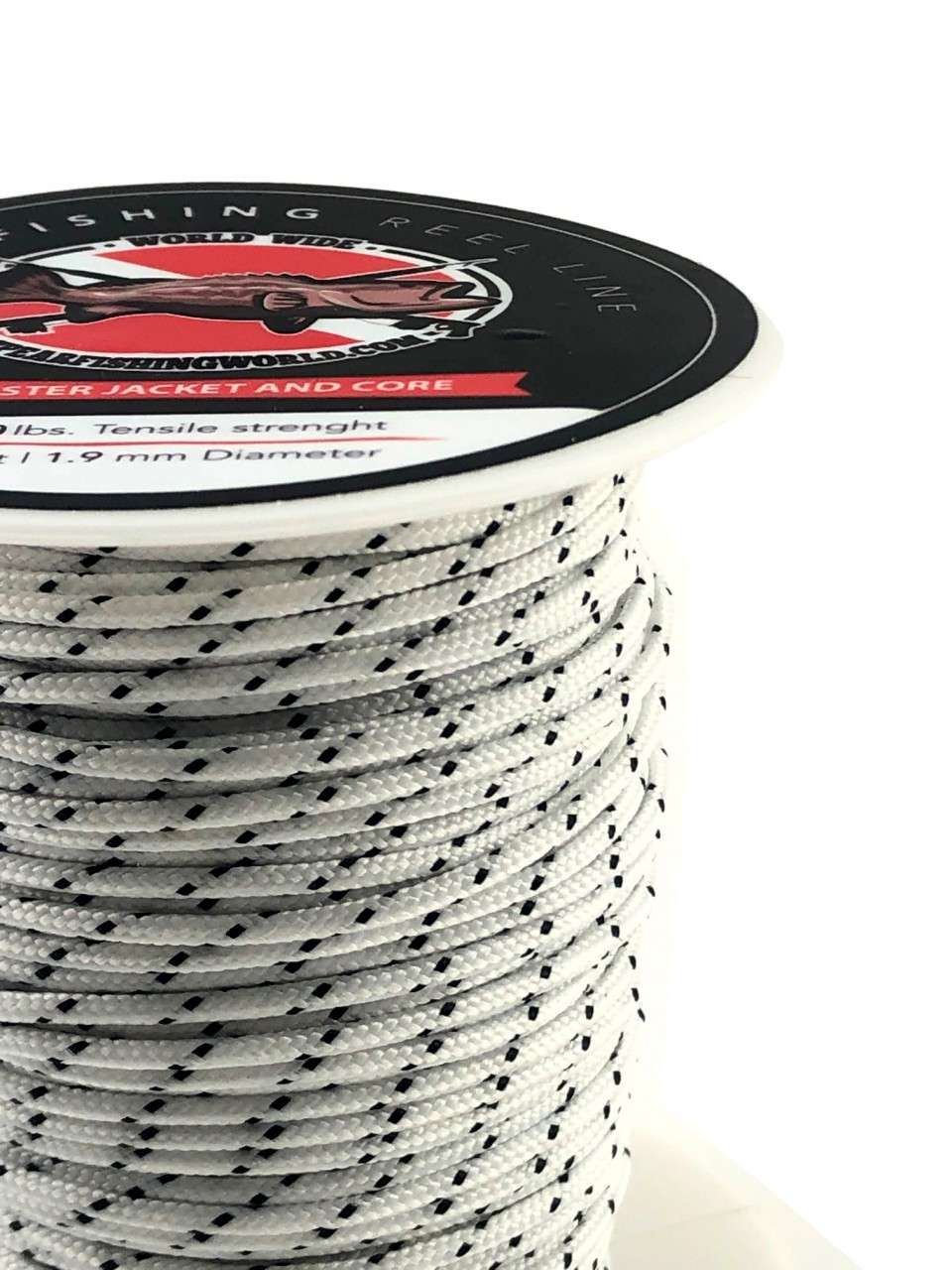 Spearfishing World Polyester Reel Line White with Black Tracer 1.9mm