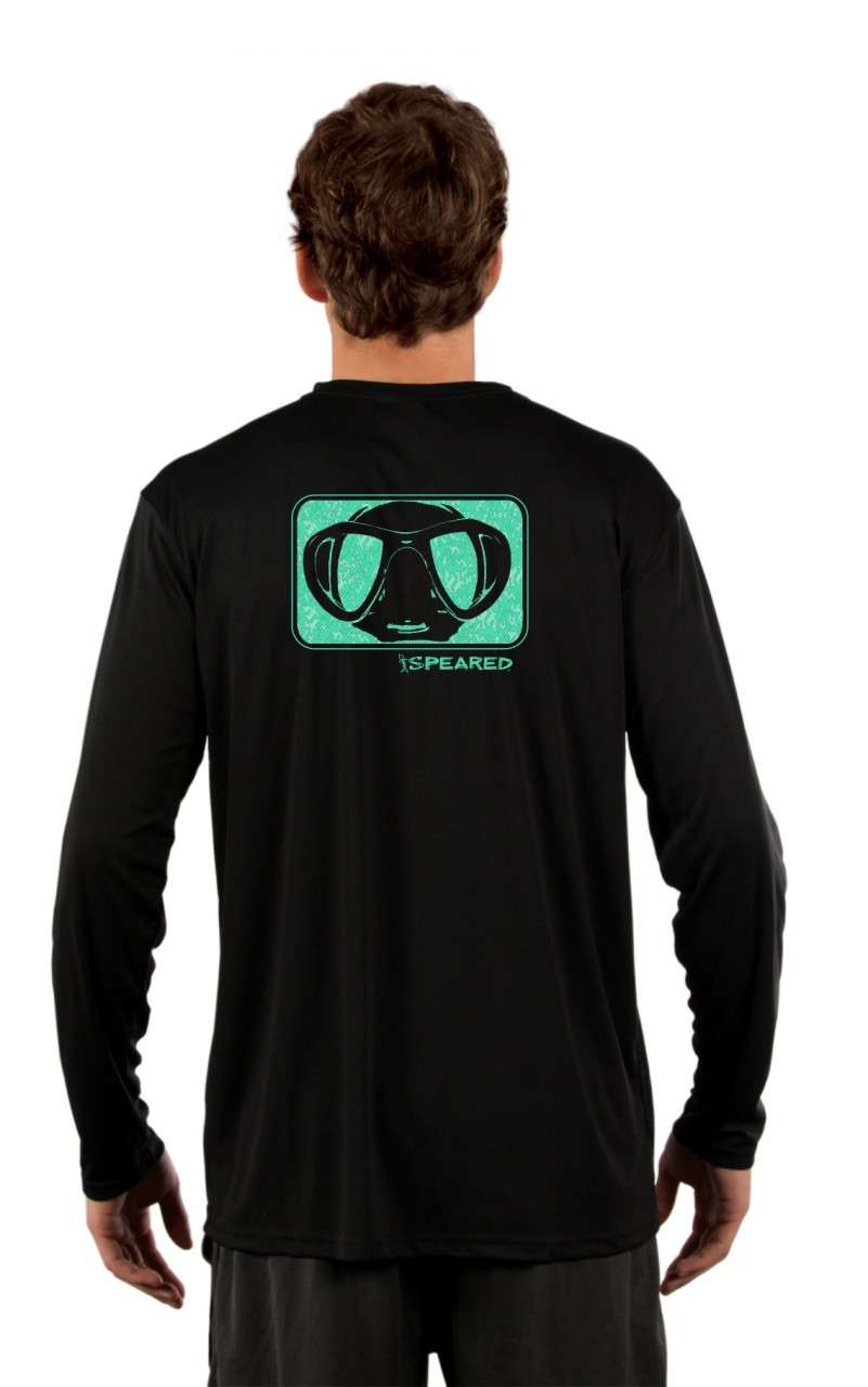 Speared Black UV Performance Camo Mask Long Sleeve Shirt