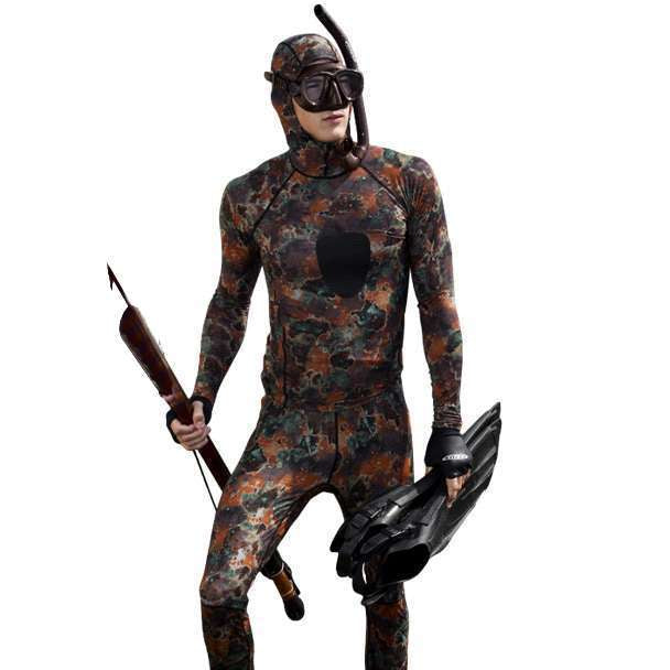 Tilos Brown Camo Spearfishing Lycra