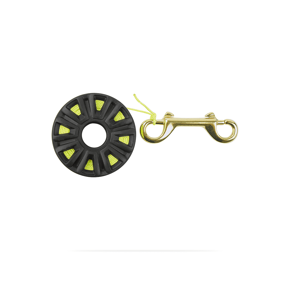 DIVE REEL FINGER SPOOL 100 FT WITH BRASS DOUBLE END CLIP