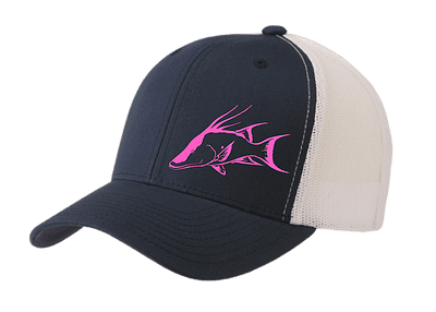 Inletville Mesh Pink Hogfish Blue Spearfish Hat