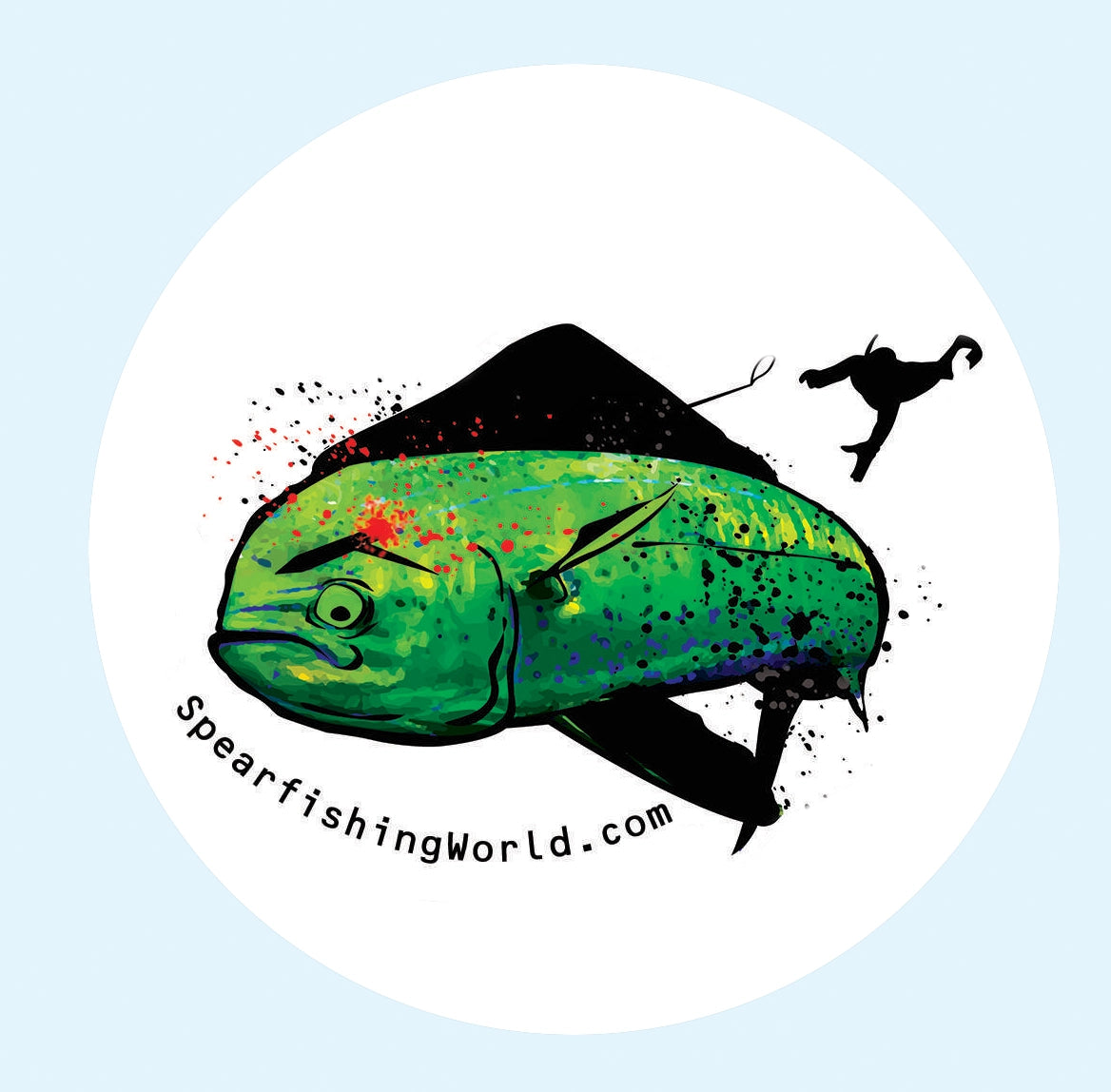 Spearfishing World Mahi Circle Sticker