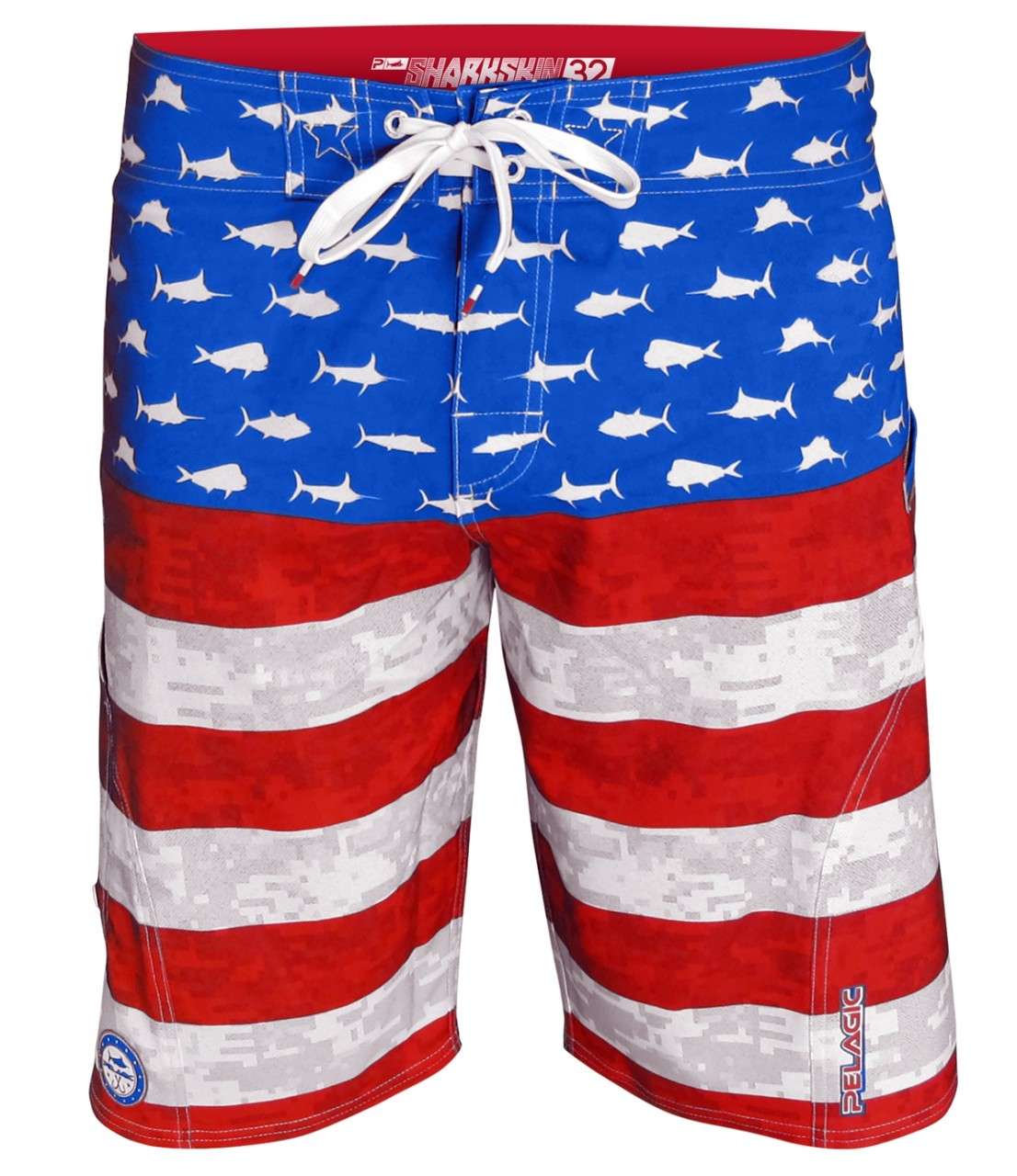 Pelagic Sharkskin Americamo Boardshorts