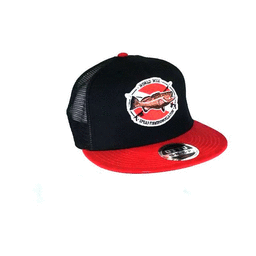 Spearfishing World Snapback Hat Black/Red