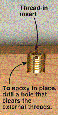 Threaded Reel Inserts For Wood Stocks (Pair)