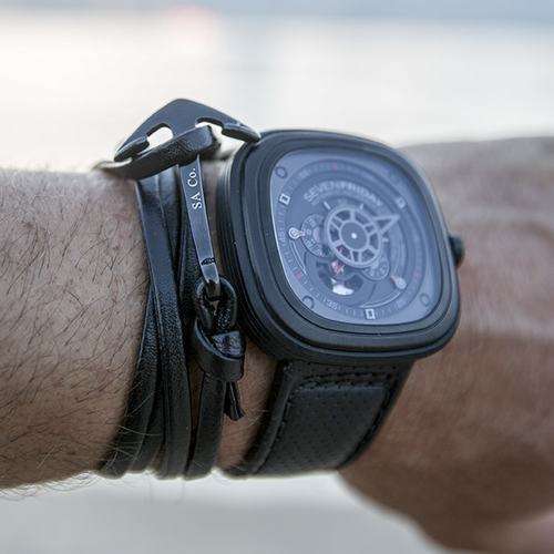Salt Armor Black Anchor Wrap Bracelet