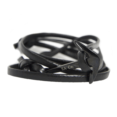 Salt Armor Black Anchor Wrap Bracelet