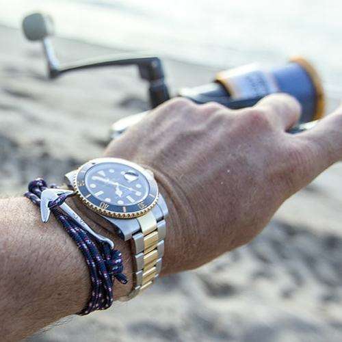 Salt Armor Silver Anchor Wrap Bracelet