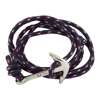 Salt Armor Silver Anchor Wrap Bracelet