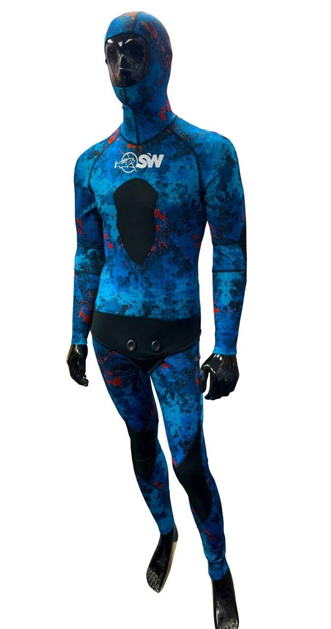 Spearfishing Blue Camo 1mm Wetsuit