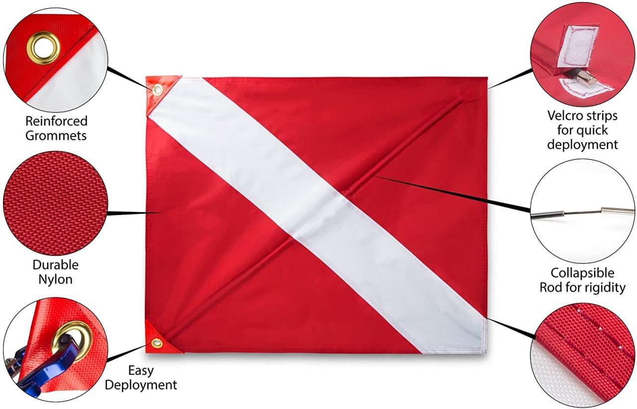 SeaSense 20" x 24" Dive Flag w/ Stiffener