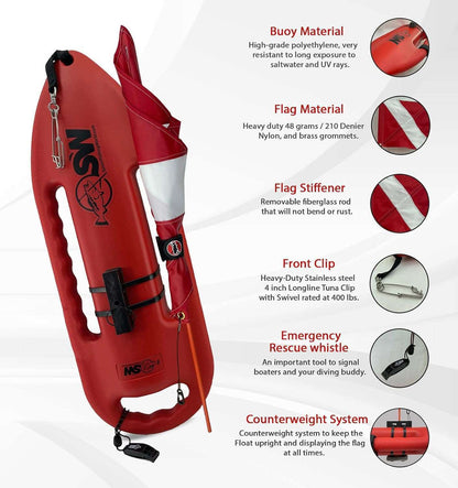 Lifeguard Float/Rescue Can Spearfishing Buoy