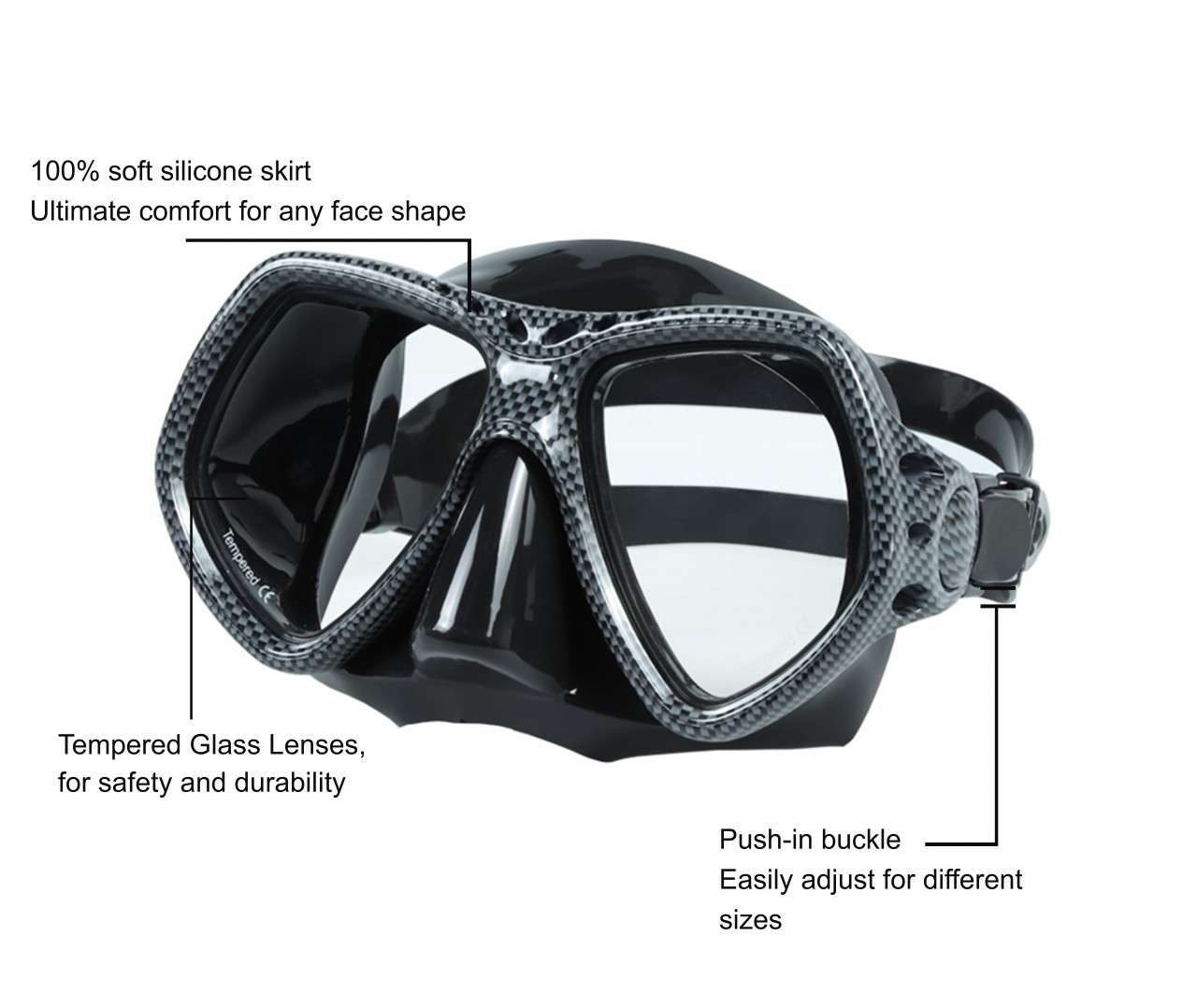 Carbon Fiber Design Mask with Travel Case