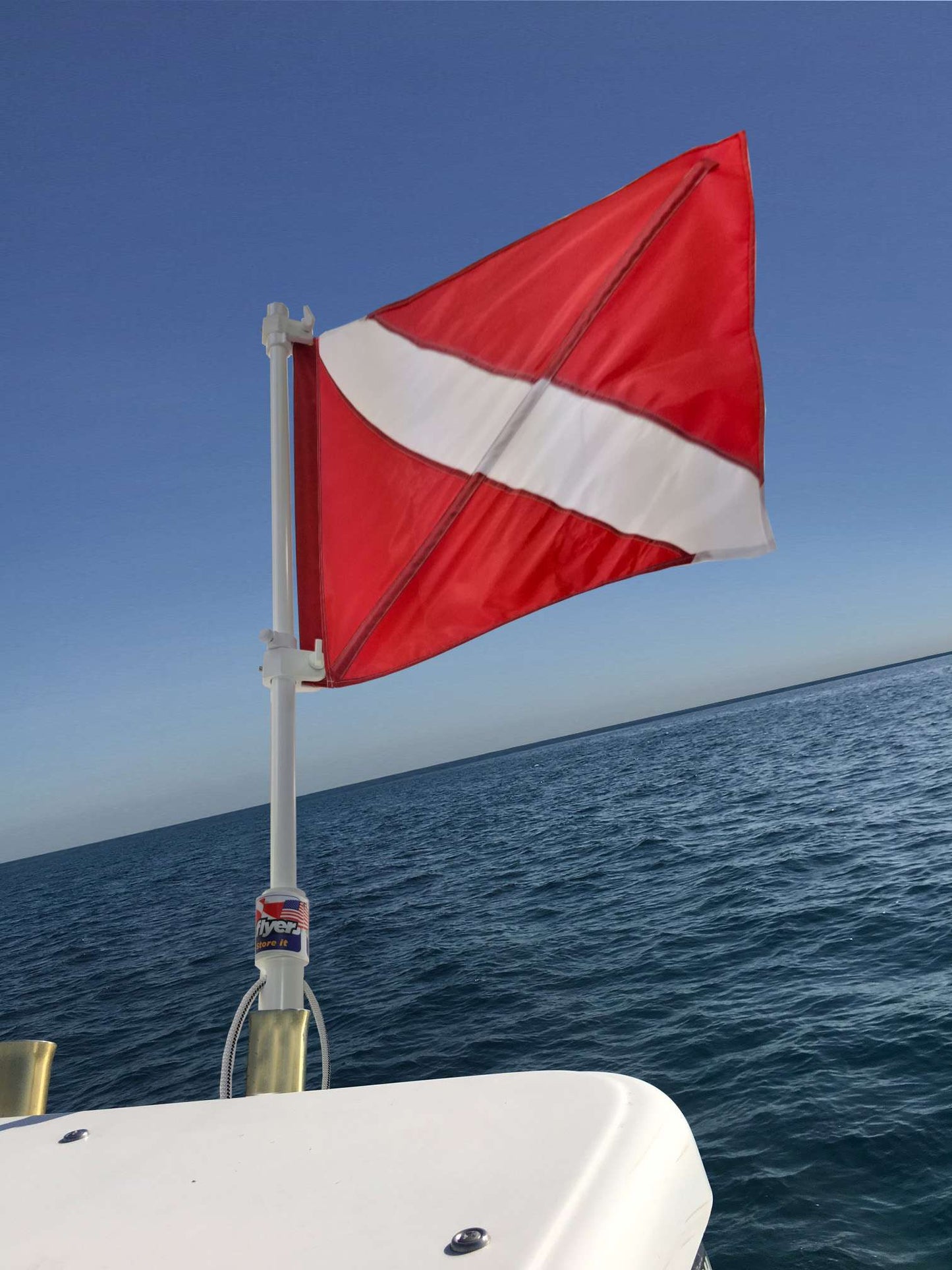 Boat Rod Holder Flag Flyer with Dive Flag