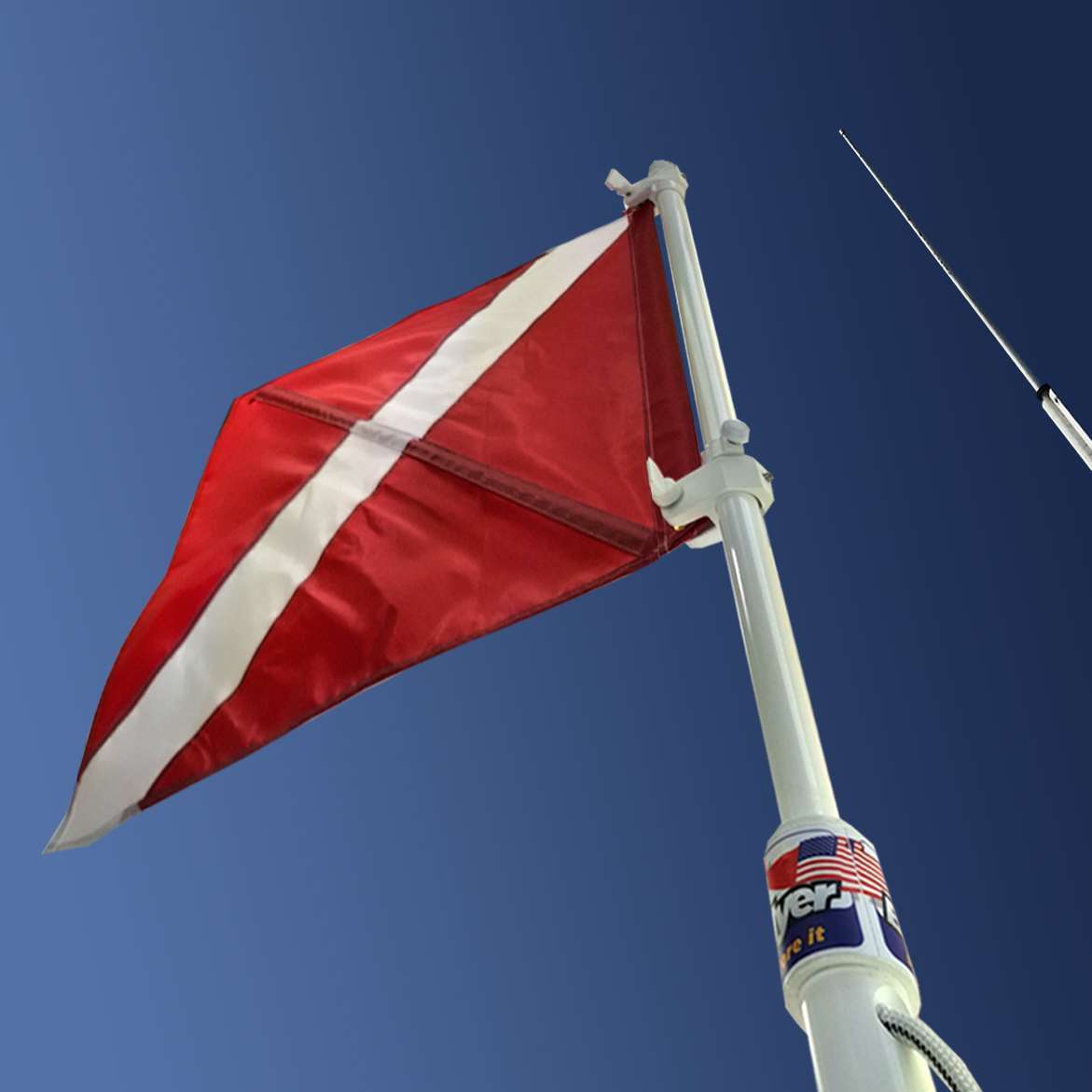 Boat Rod Holder Flag Flyer with Dive Flag