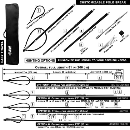 SPEARFISHING WORLD 3 Piece Travel Pole Spear