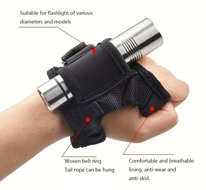 ORCATORCH Flashlight Wrist Mount Glove