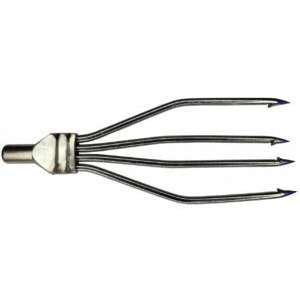 4-Prong Flat Zinc Plated Trident Speartip