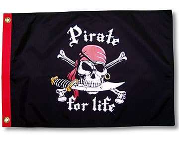 Flappin' Flags Pirate For Life Flag