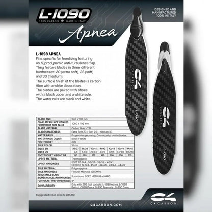 C4 L-1090 Apnea Carbon Fins