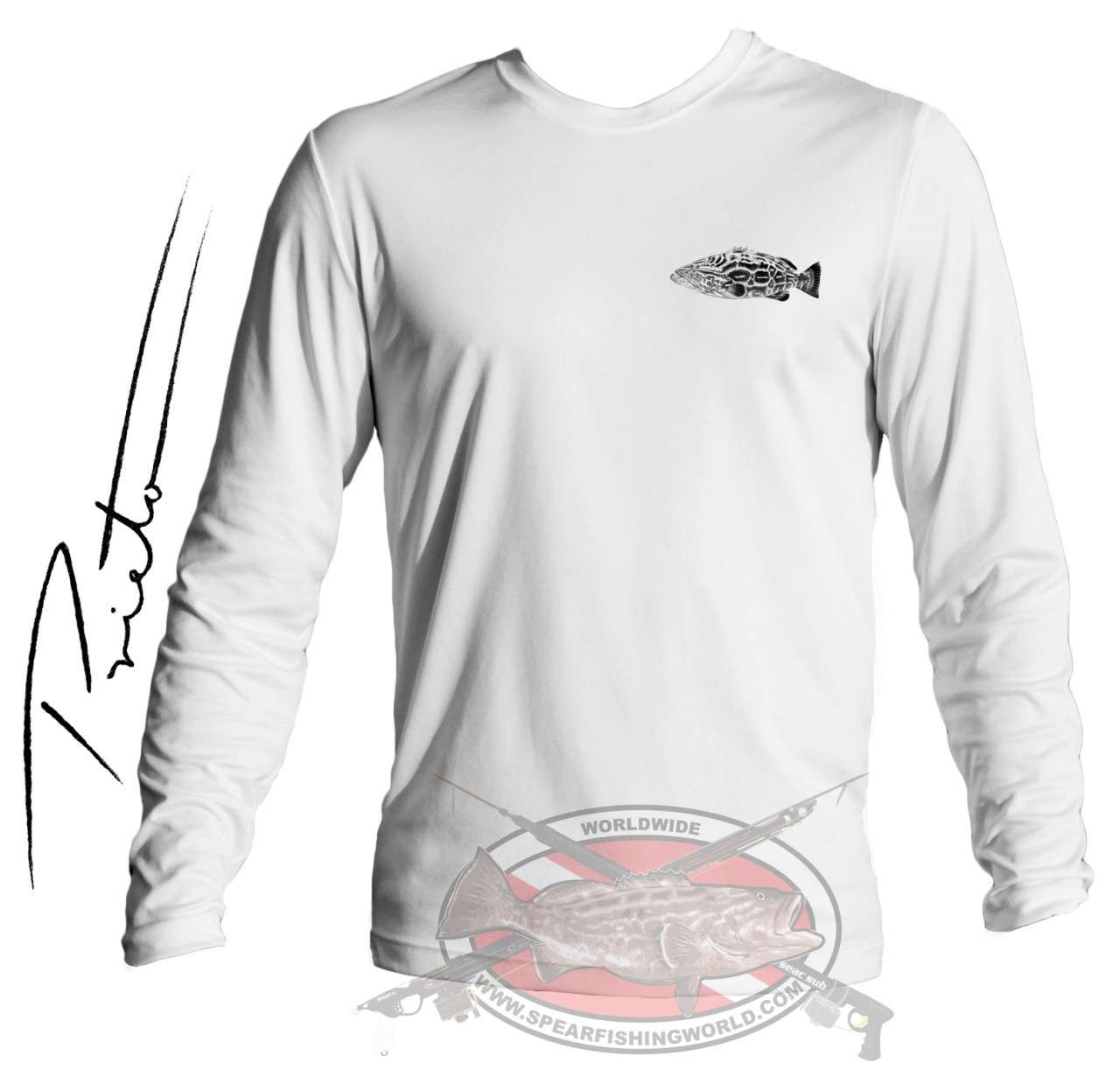 Prieto Sea Art Black Grouper Cool-Dri UV Shirt