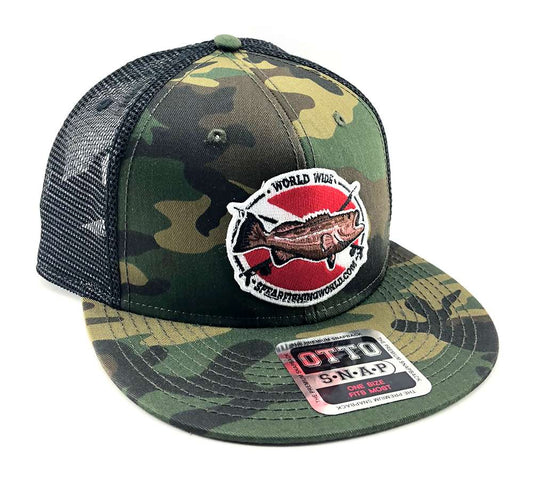 Spearfishing World Snapback Hat Camo