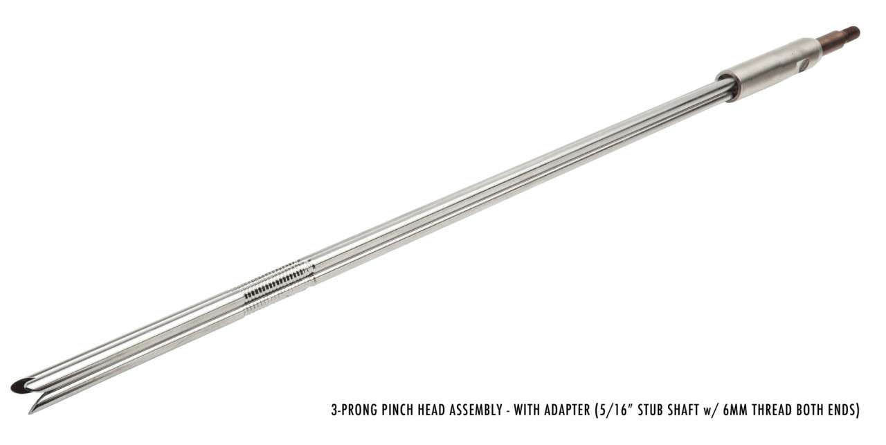 Riffe 3 Prong Pinch Head Assembly w/ Adapter for Polespear