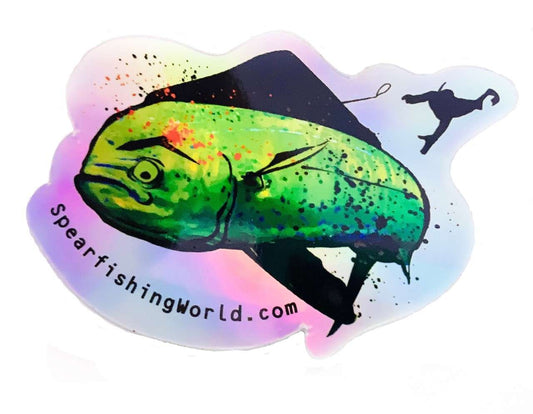 Spearfishing World Holographic Mahi Sticker