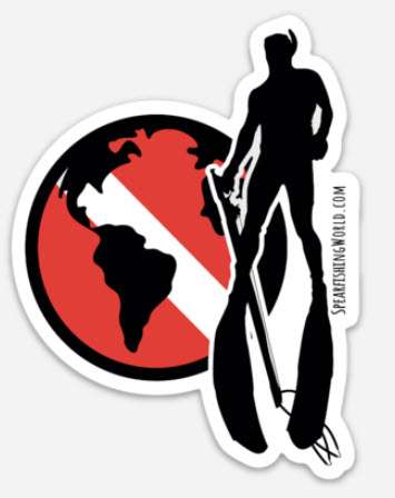 Spearfishing World Diver Sticker