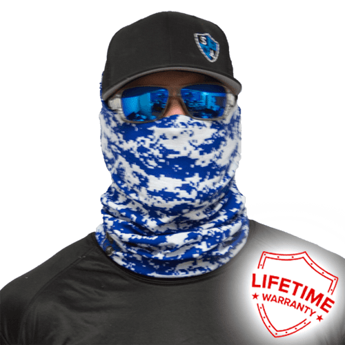 Salt Armor Blue and White Digital Camo Face Shield