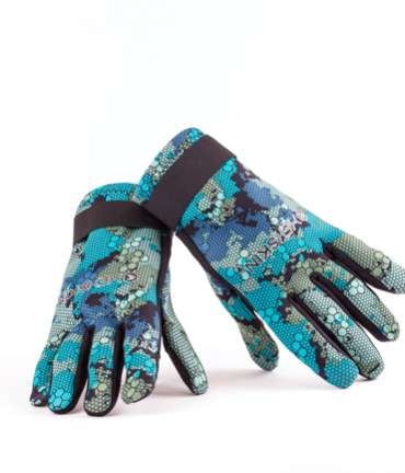 Hexskin Deep Blue Camo 1.5mm Gloves