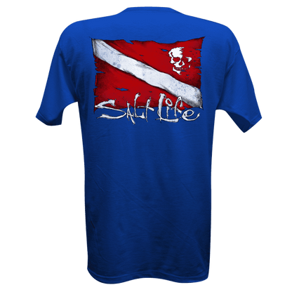 Salt Life Athletic Royal Dive Flag & Skull T-Shirt