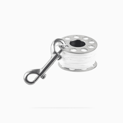 Dive Reel Finger Spool - Aluminum - 100 ft - Stainless Double end Clip