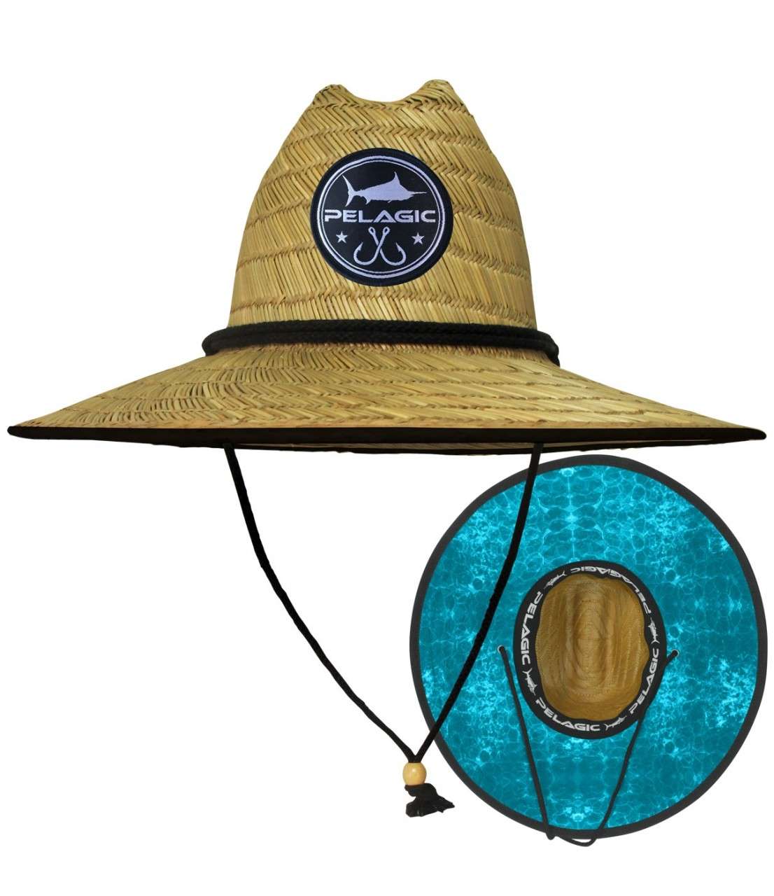 Pelagic Baja Straw Sun Hat Marlin Hexed