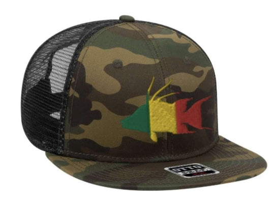 Rastafarian Hogfish Flatbill Camo Snapback