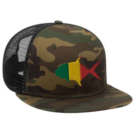 Rastafarian Permit Flatbill Camo Snapback