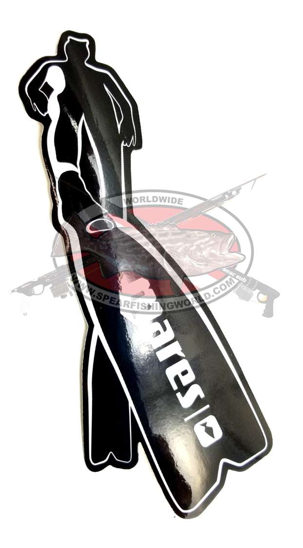 Mares Freediving Black and White Sticker