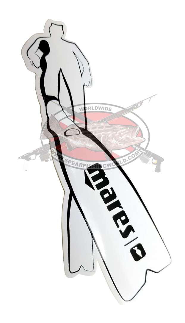 Mares Freediving White and Black Sticker